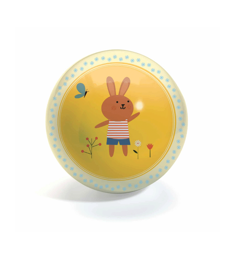 Small Sweety Rabbit Ball by Djeco - Adorable Plush Toy for Babies & Toddlers - Perfect for Playtime, Nursery Decor, and Gift Giving