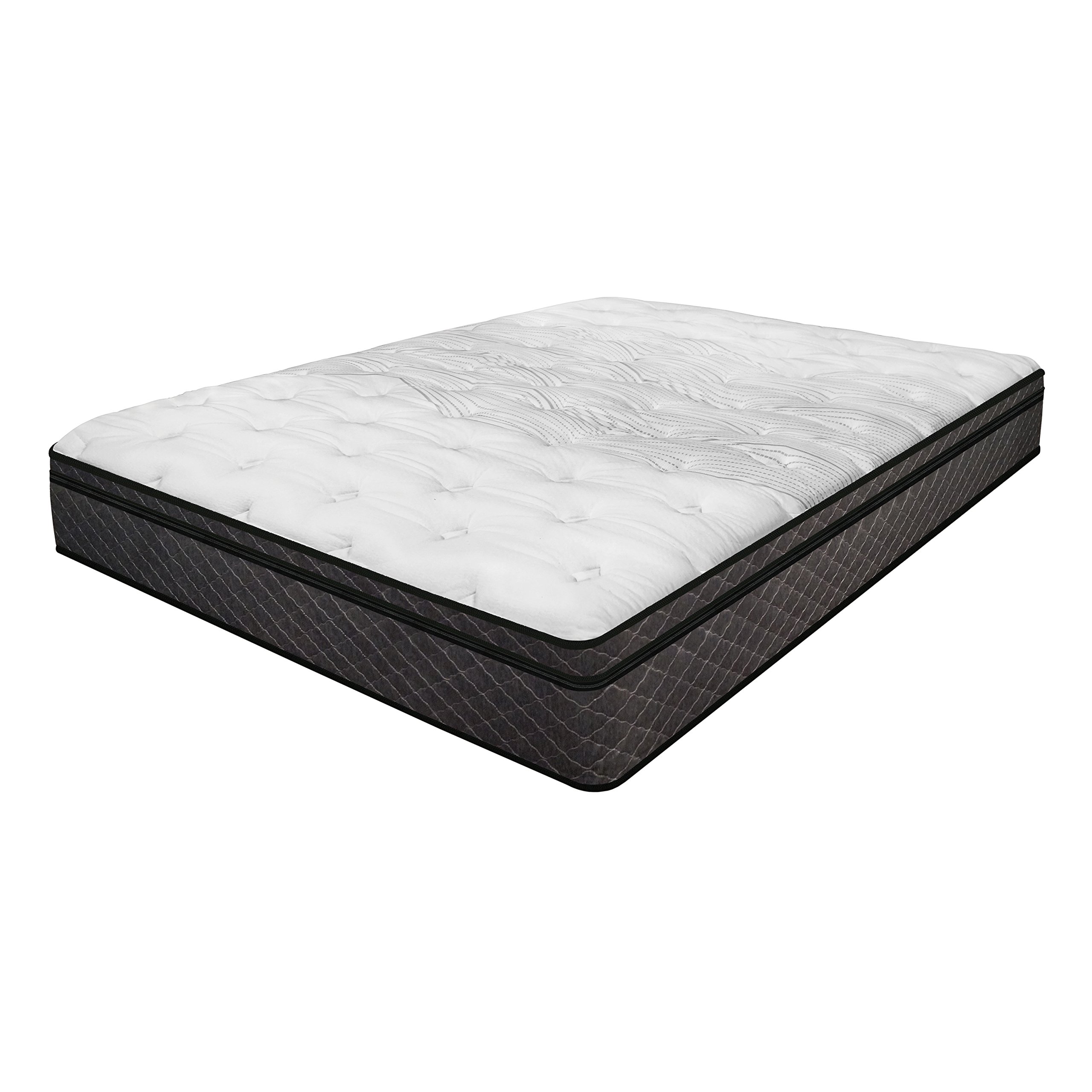 InnoMax Harmony Single Air Chamber Pillow Top Air Mattress - Queen Size, White Top with Grey/Black Slate Side Panels - Comfortable Inflatable Bed for Camping, Guest Room & Home Use