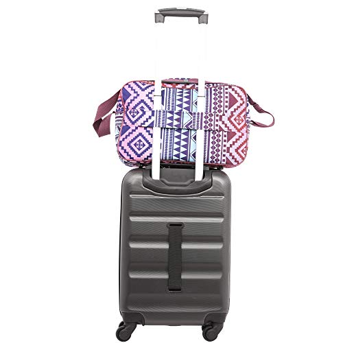 16 Inch Carry On Duffle Bag for Air Travel - Lightweight 19L Flight Approved Hand Luggage, Multi Aztec Design (Perfect as 2nd Bag or Underseat Personal Item for Weekend Trips & Business Travel)