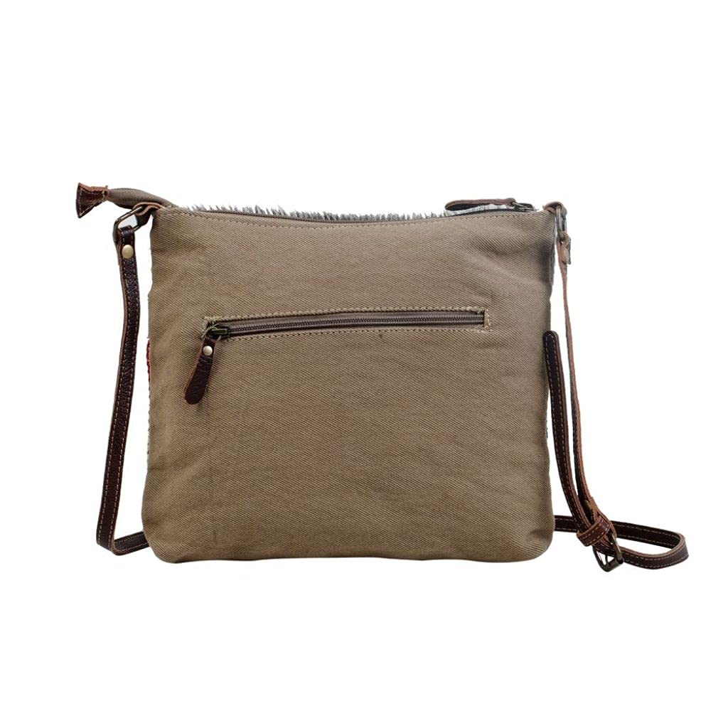 Bohemian Crossbody Bag - Upcycled Cotton & Cowhide Leather for Travel & Daily Use