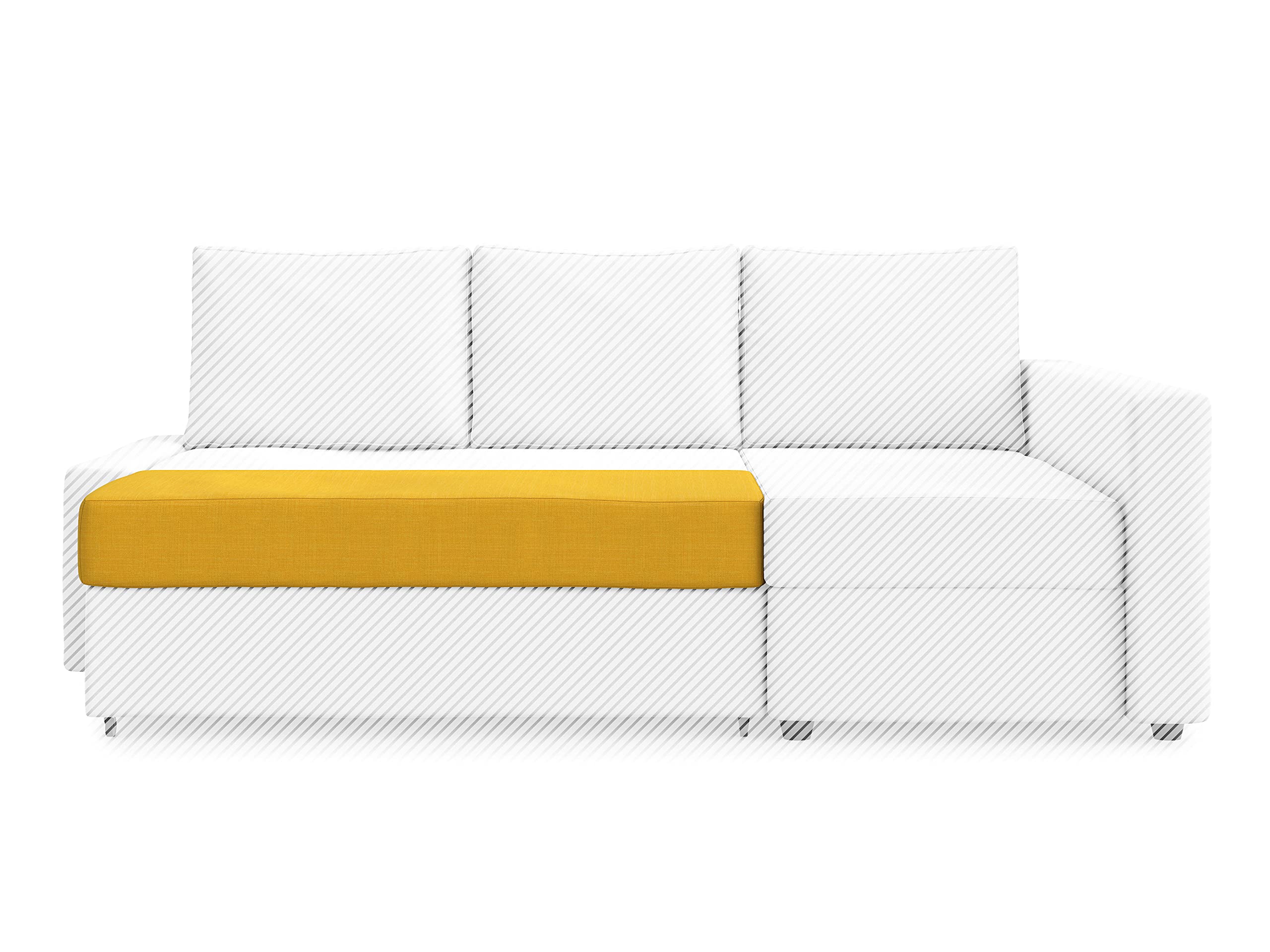 MASTERS OF COVERS Snug Fit Friheten Slipcover for IKEA Friheten Sofa - Chaise Corner Cover, Sofa Bed Cover, Sectional Slipcover Replacement in Yellow - Perfect for Living Room, Bedroom & Home Decor