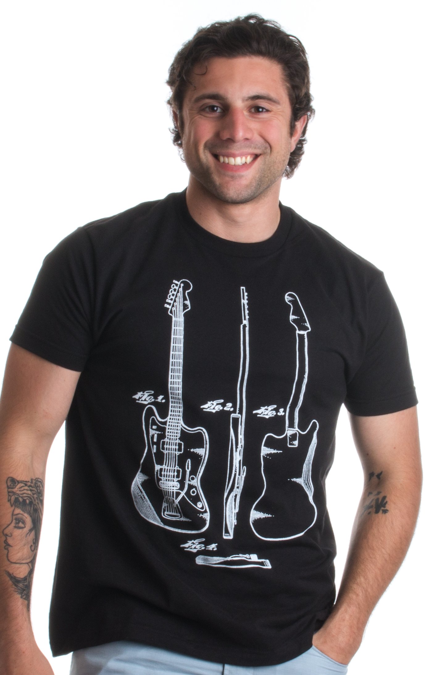 Vintage 1959 Electric Guitar Patent Art Print T-Shirt - Music History Gift for Guitar Players & Enthusiasts - Perfect for Concerts, Band Rehearsals & Music Lovers