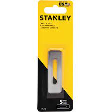 STANLEY 5-Pack Premium Carpet Knife Blades 11-525 - Heavy Duty Utility Blades for Carpet Installation, Flooring & DIY Projects