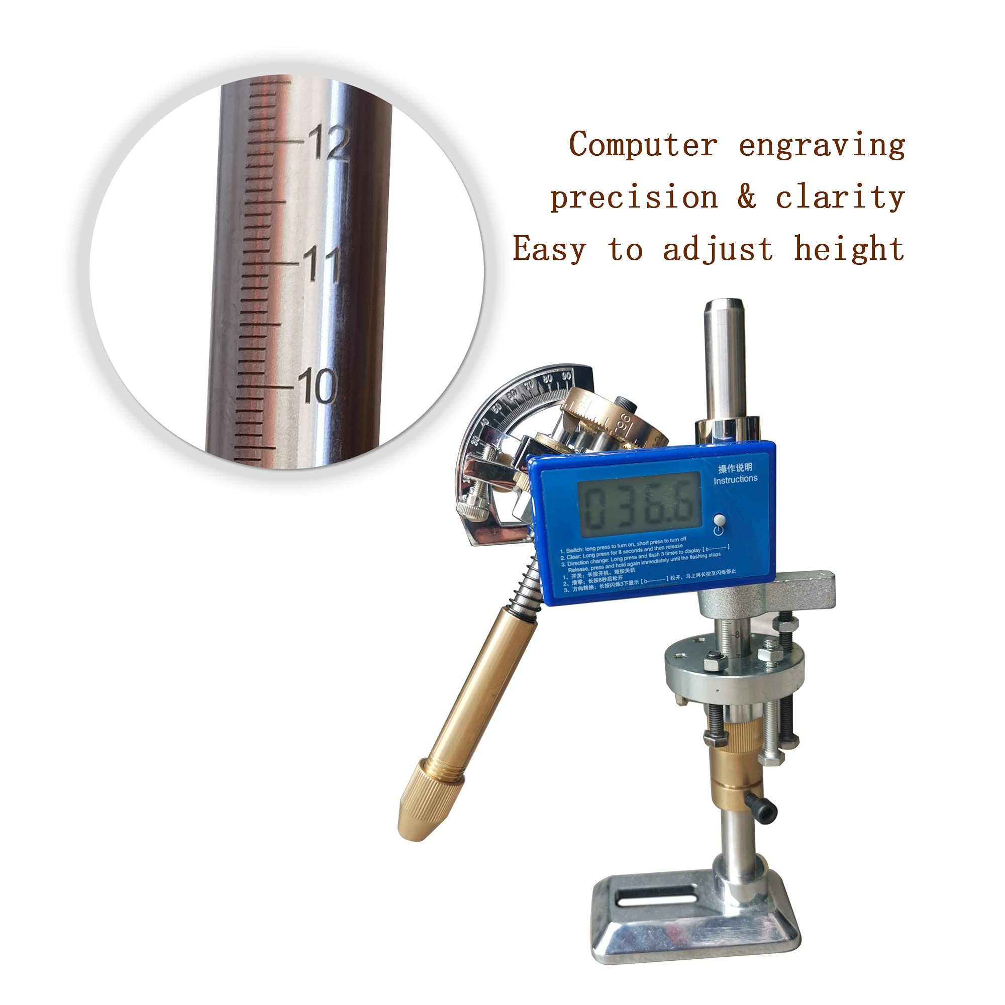 Digital Angle Facet Manipulator & Polishing Handle for Gem Faceting Machine with 96 Index Wheel - Perfect for Jewelry Making, Lapidary Work, and Gemstone Cutting