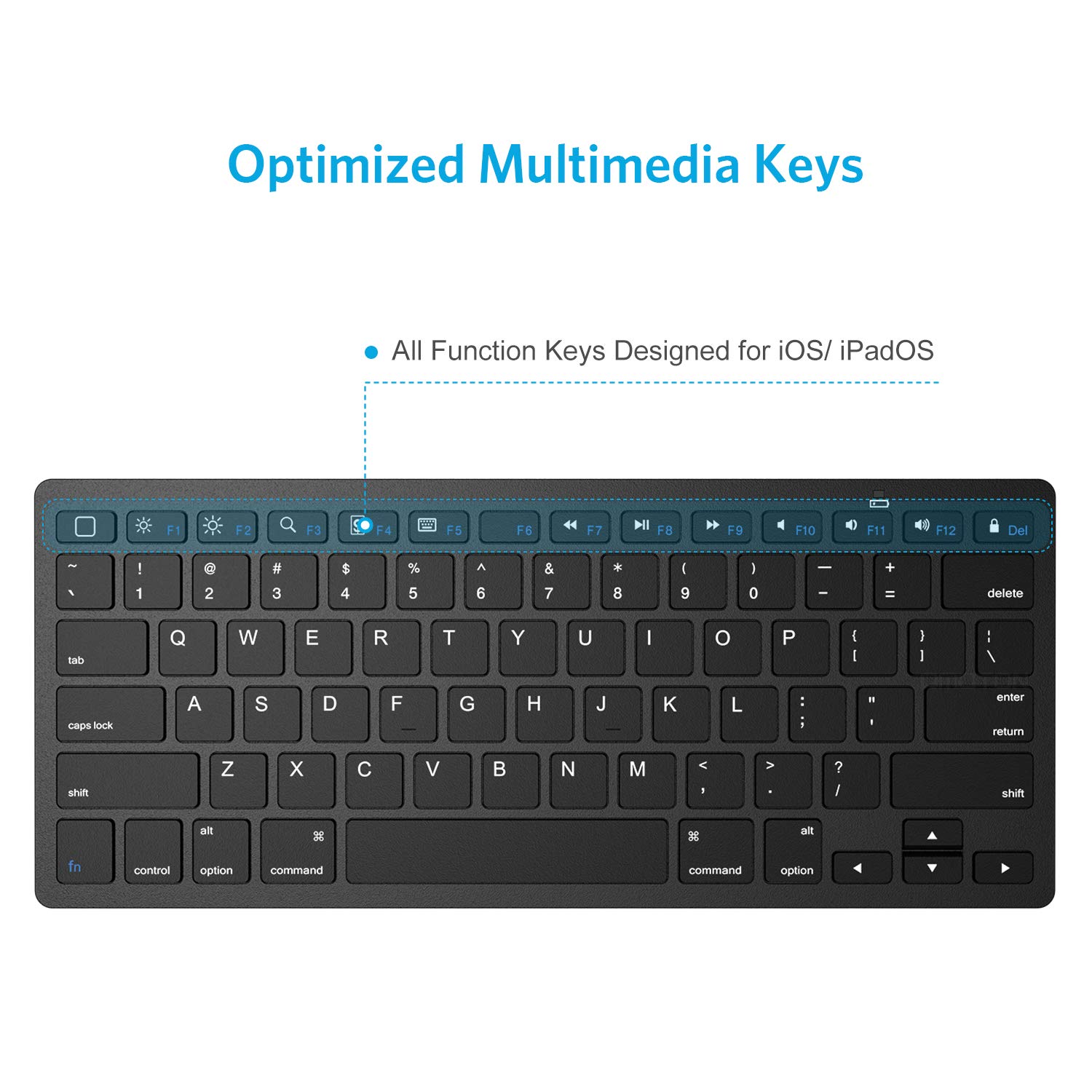 OMOTON Wireless Bluetooth Keyboard Compatible with iPad 10th Gen, iPad Pro 13/12.9/11 inch, iPad Air 13/11 inch, iPad Mini - Slim Portable Keyboard for Typing, Office Work, and Home Use (Black)