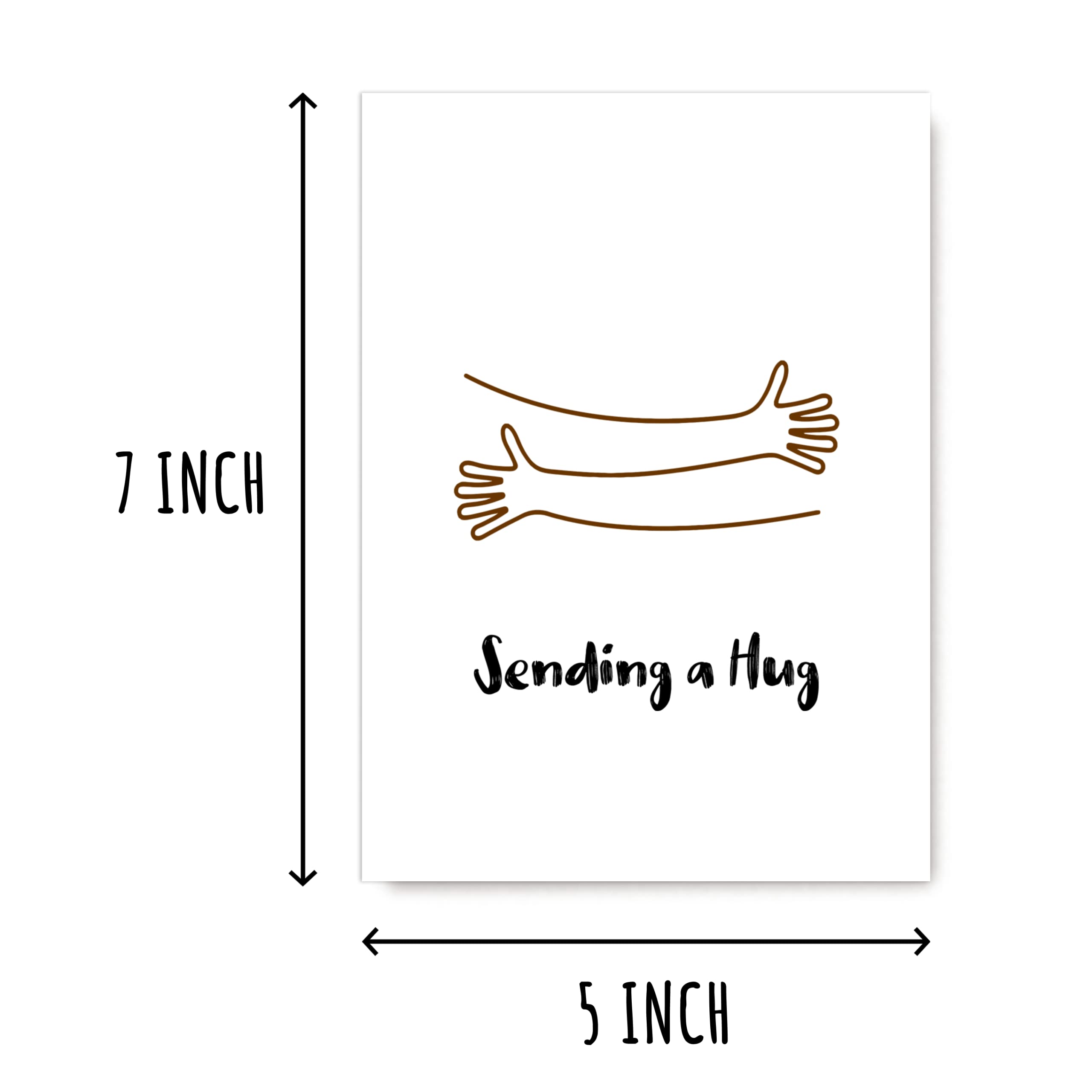 Thoughtful Sending Hug Greeting Card - Cute Miss You Card for Friends, Him or Her - Sympathy & Condolences Card - Perfect for Long Distance Relationships, Birthdays & Comforting Loved Ones