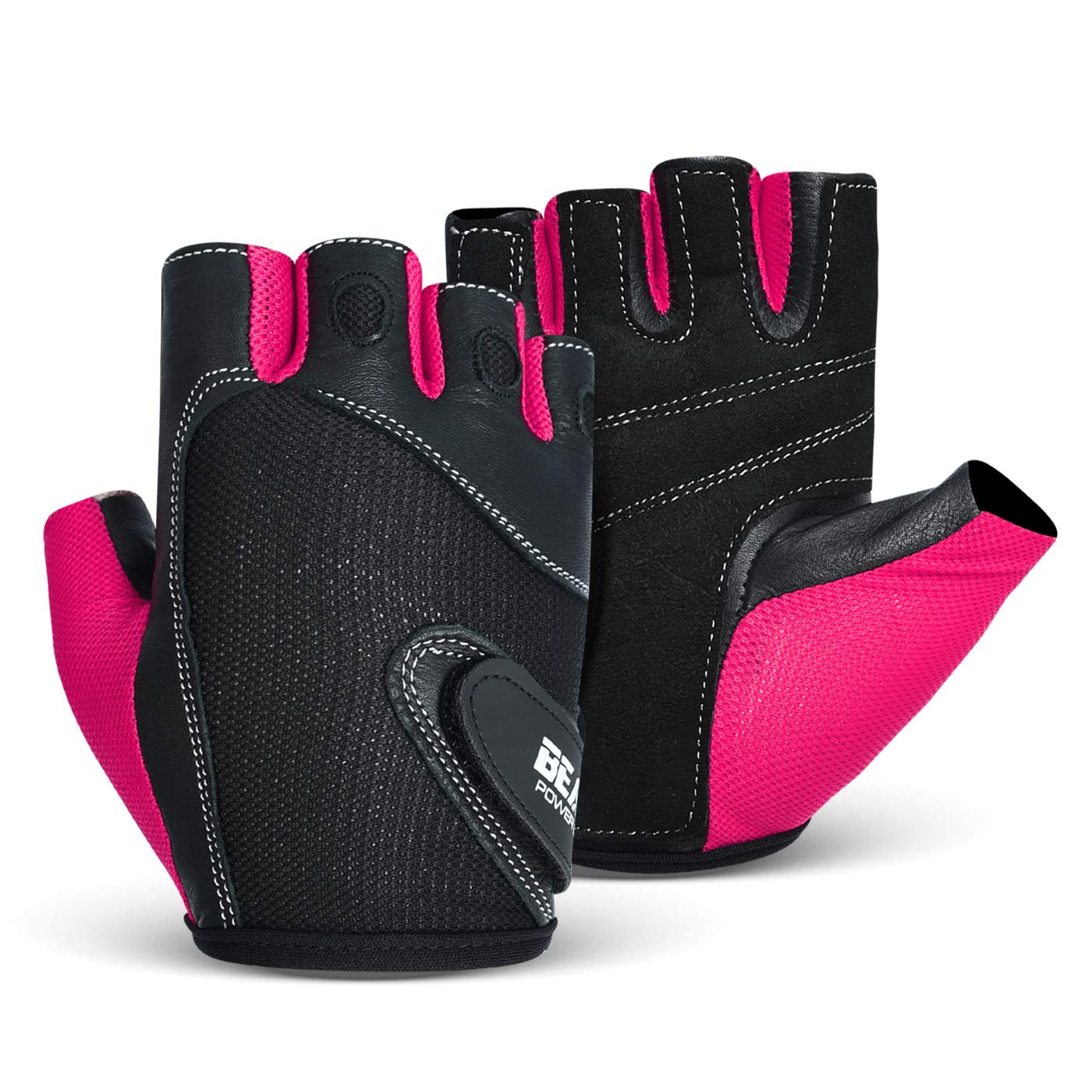 Women's Workout Gloves - Padded Leather Palm, Washable for Gym & Fitness