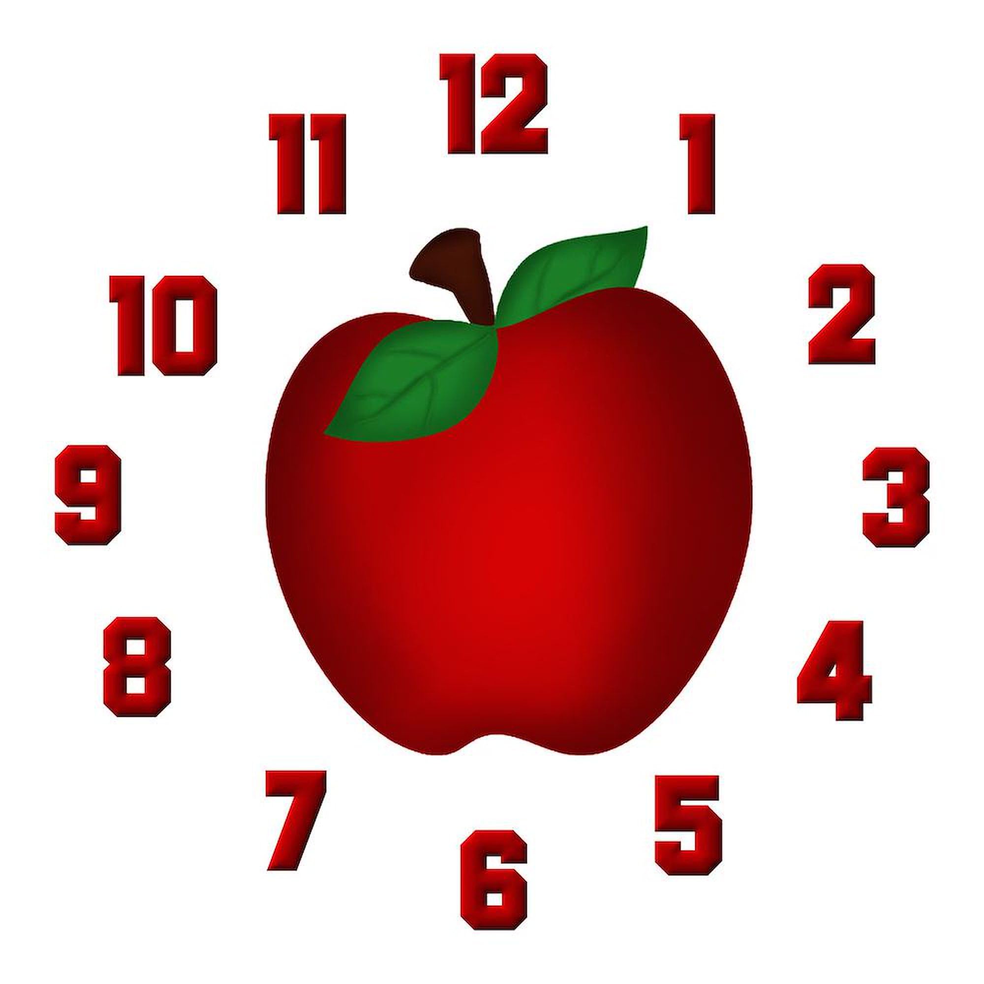 CafePress Apple 10 Inch Wall Clock - Modern Decorative Clock for Living Room, Kitchen, Office & Home Decor | Perfect for Home, Office, or Gift Giving