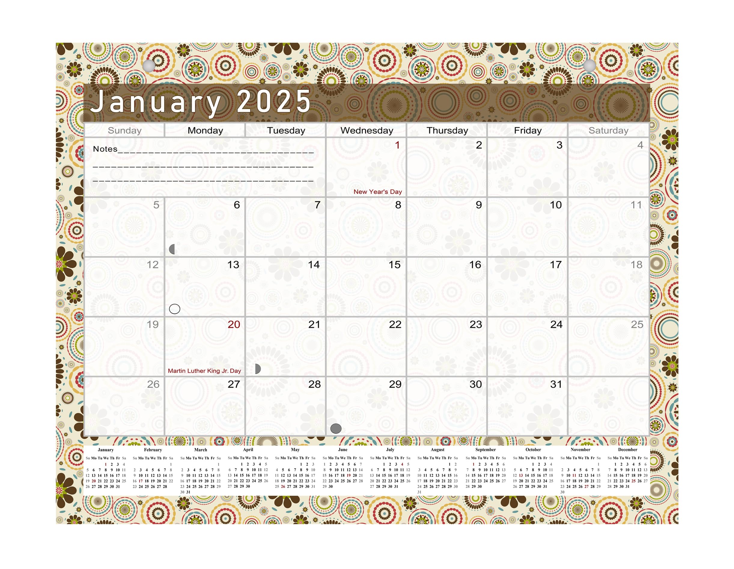 2024-2025 18-Month Magnetic & Desk Calendar Planner - Wall/Desktop Organizer with Bonus Stickers - Perfect for Office, Home & School Planning (Edition #20)