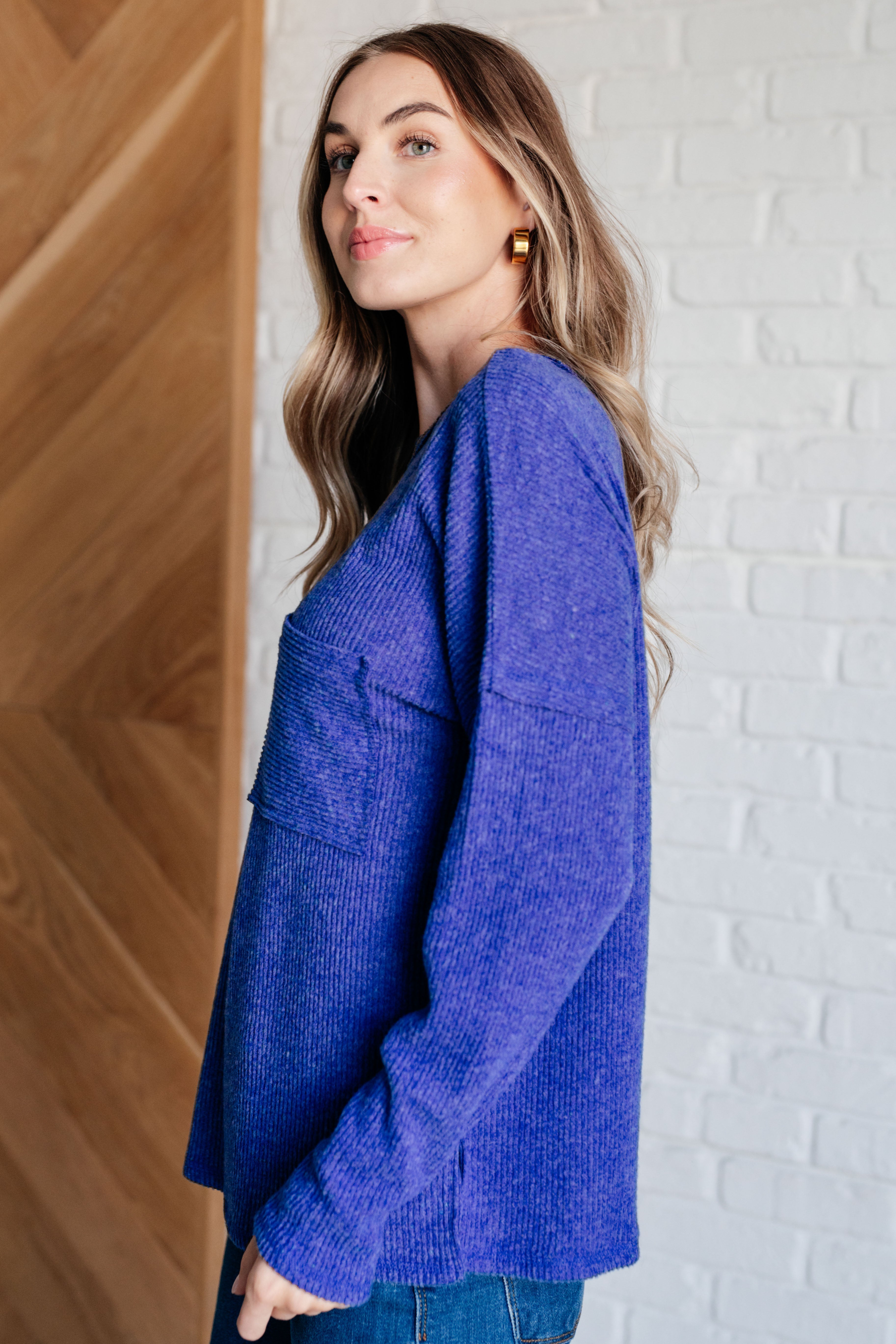Casual Tuesday Ribbed Knit Sweater - Bright Blue Crewneck Pullover | Cozy Winter Wear, Office Outfit & Weekend Style