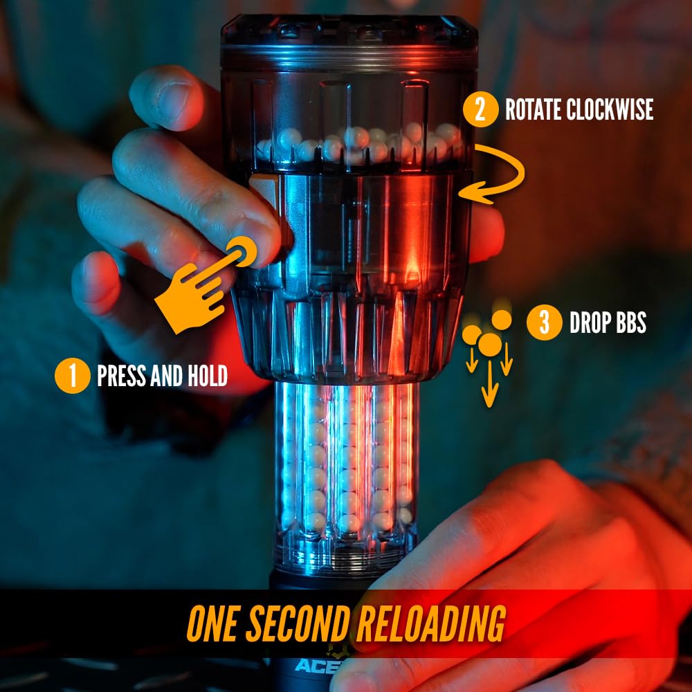 ACETECH 40mm Airsoft Grenade AceHive Set - High Capacity BB Launcher for Fast Reload - Perfect for Milsim, CQB & Outdoor Airsoft Battles