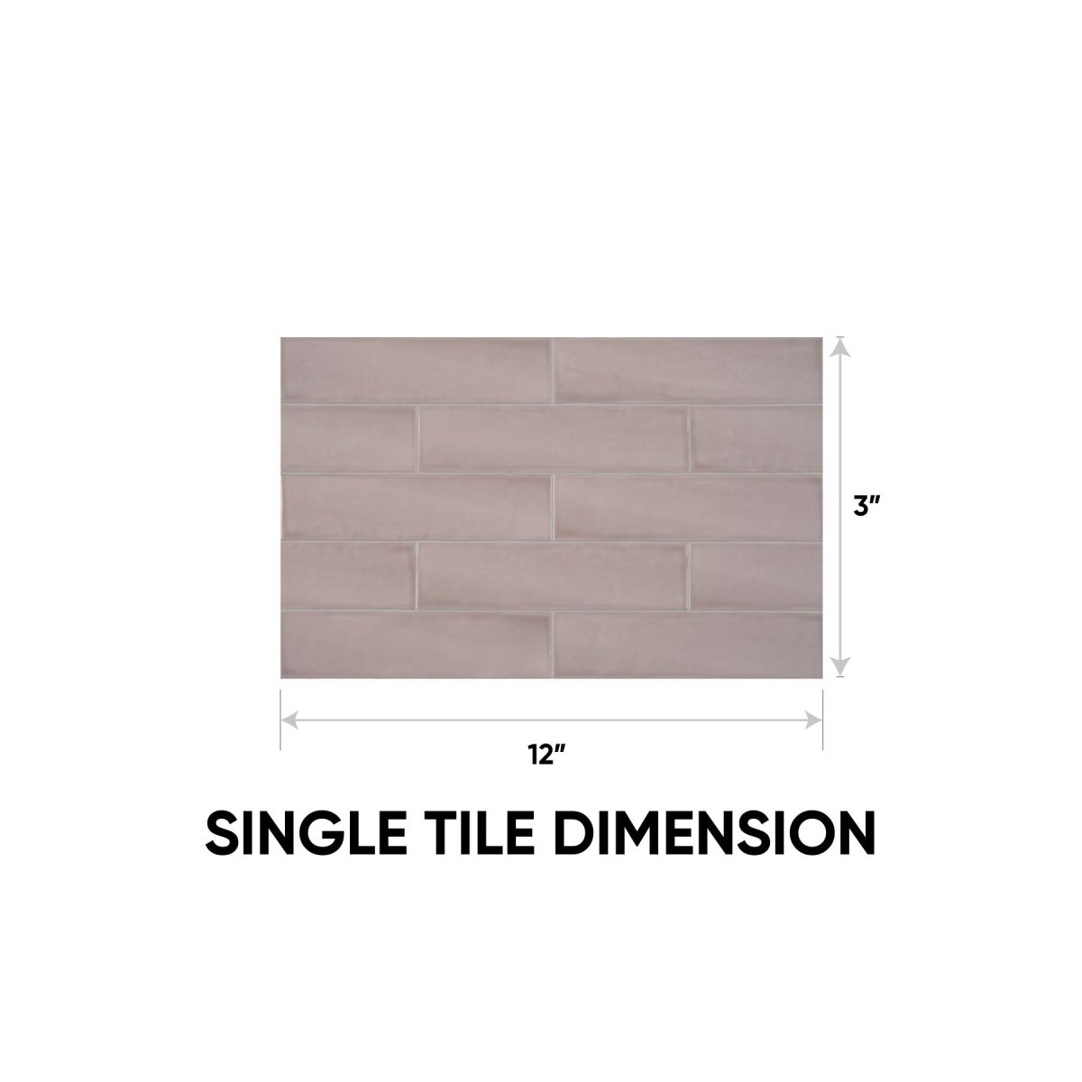 3 x 12 Inch Teramoda Petal Pink Glossy Pressed Glazed Ceramic Tile - Perfect for Kitchen Backsplash, Bathroom Walls & Flooring