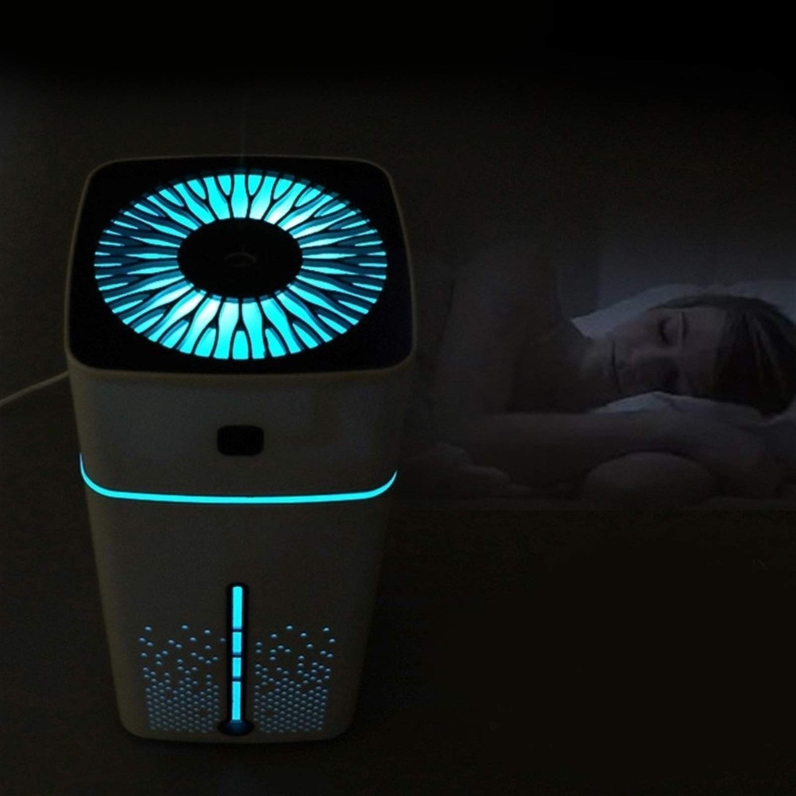 USB Aromatherapy Humidifier Diffuser with Essential Oils - Quiet Bedroom Humidifier with Night Light, Auto Shut-Off & Waterless Protection for Better Sleep & Air Quality