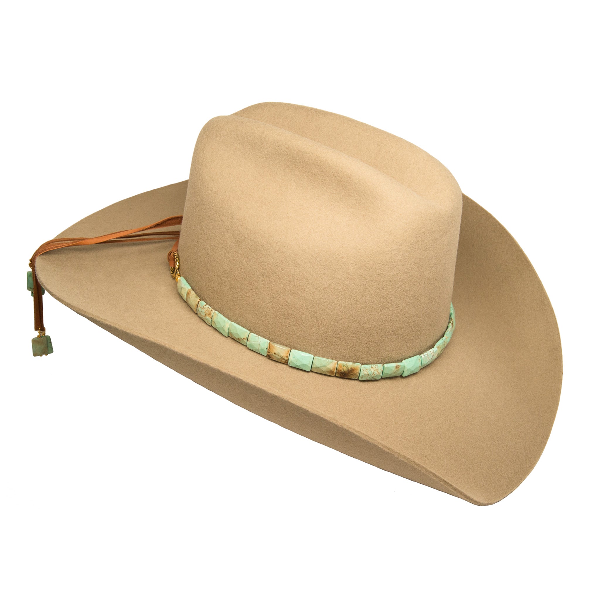 Handmade Faceted Turquoise Hat Band for Cowboy Hats - Western Style Accessory for Rodeo, Music Festivals & Outdoor Events