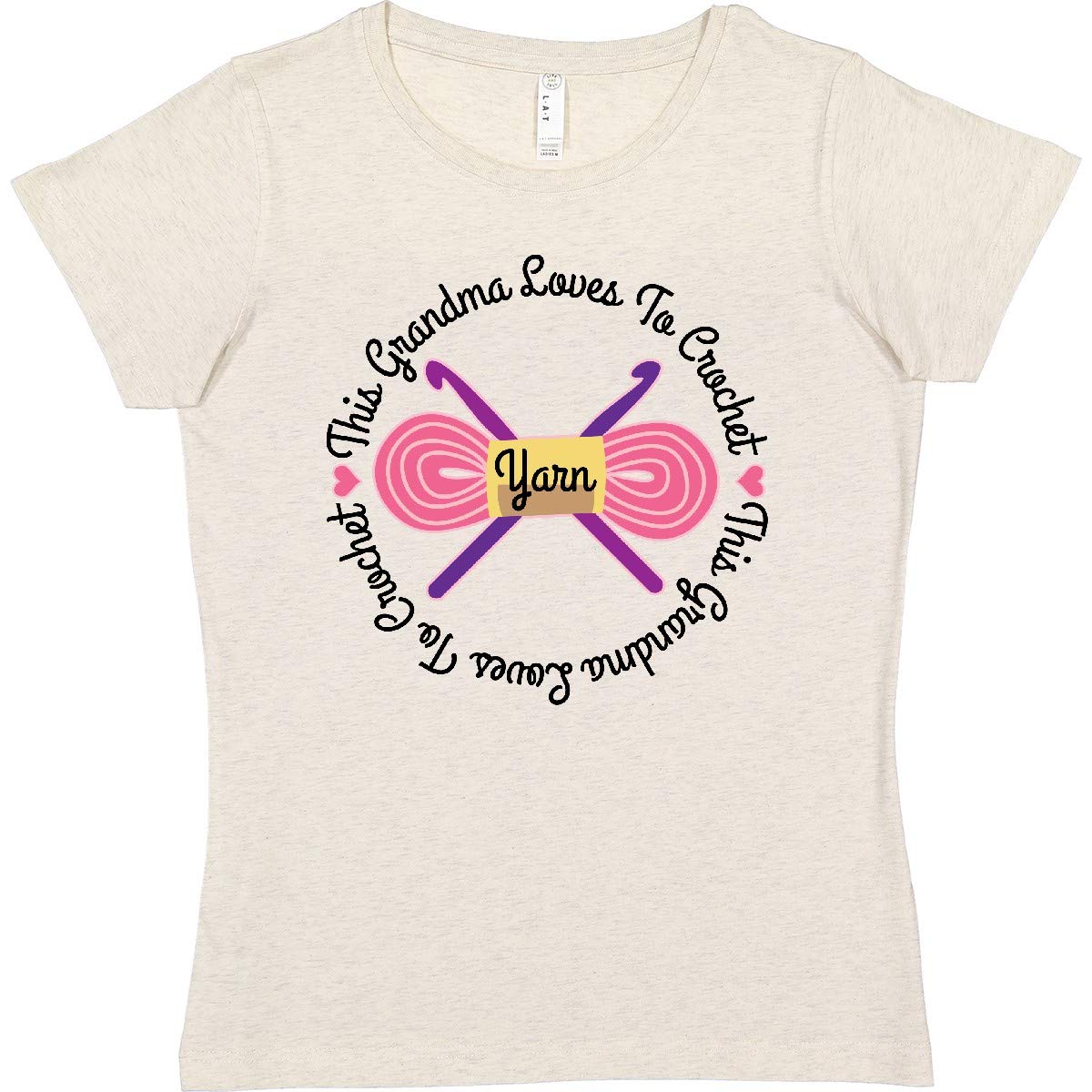 Inktastic Crocheting Grandma Loves to Crochet Women's T-Shirt - Comfortable Cotton Tee for Knitting Enthusiasts & Craft Lovers - Perfect Gift for Grandmas, Moms & DIY Hobbyists