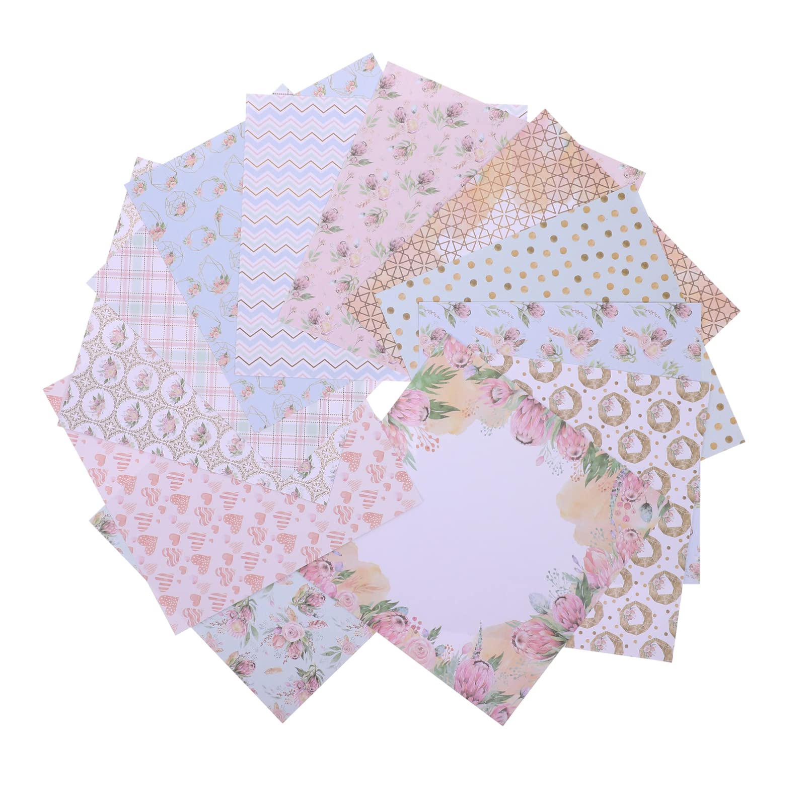 Vintage Flower Pattern Scrapbooking Paper - 24pcs Decorative Craft Sheets for DIY Scrapbook, Photo Album, Origami & Card Making - Perfect for Holiday Projects, Memory Books & Gift Wrapping