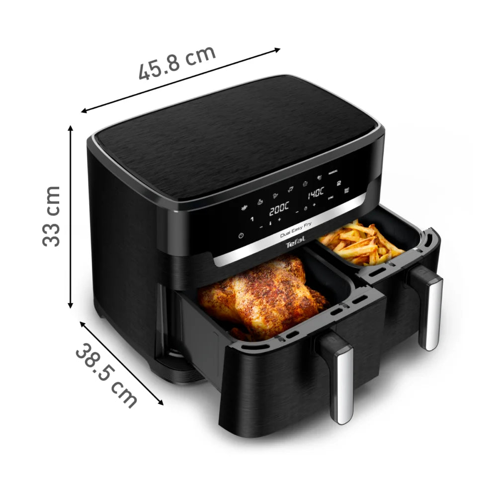 Tefal Dual Easy Fry XXXL 11L Air Fryer EY9428 - Large Capacity Digital Air Fryer for Healthy Cooking - Perfect for Family Meals, Snacks & Party Food