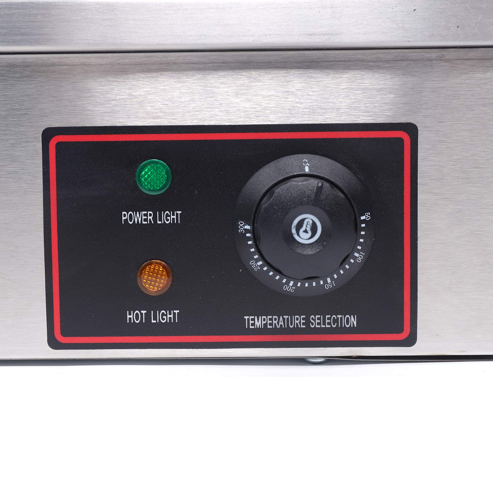 Commercial Electric Griddle 110V 3000W - Stainless Steel Nonstick Flat Top Grill with Adjustable Temperature (122-572°F) - 21.3
