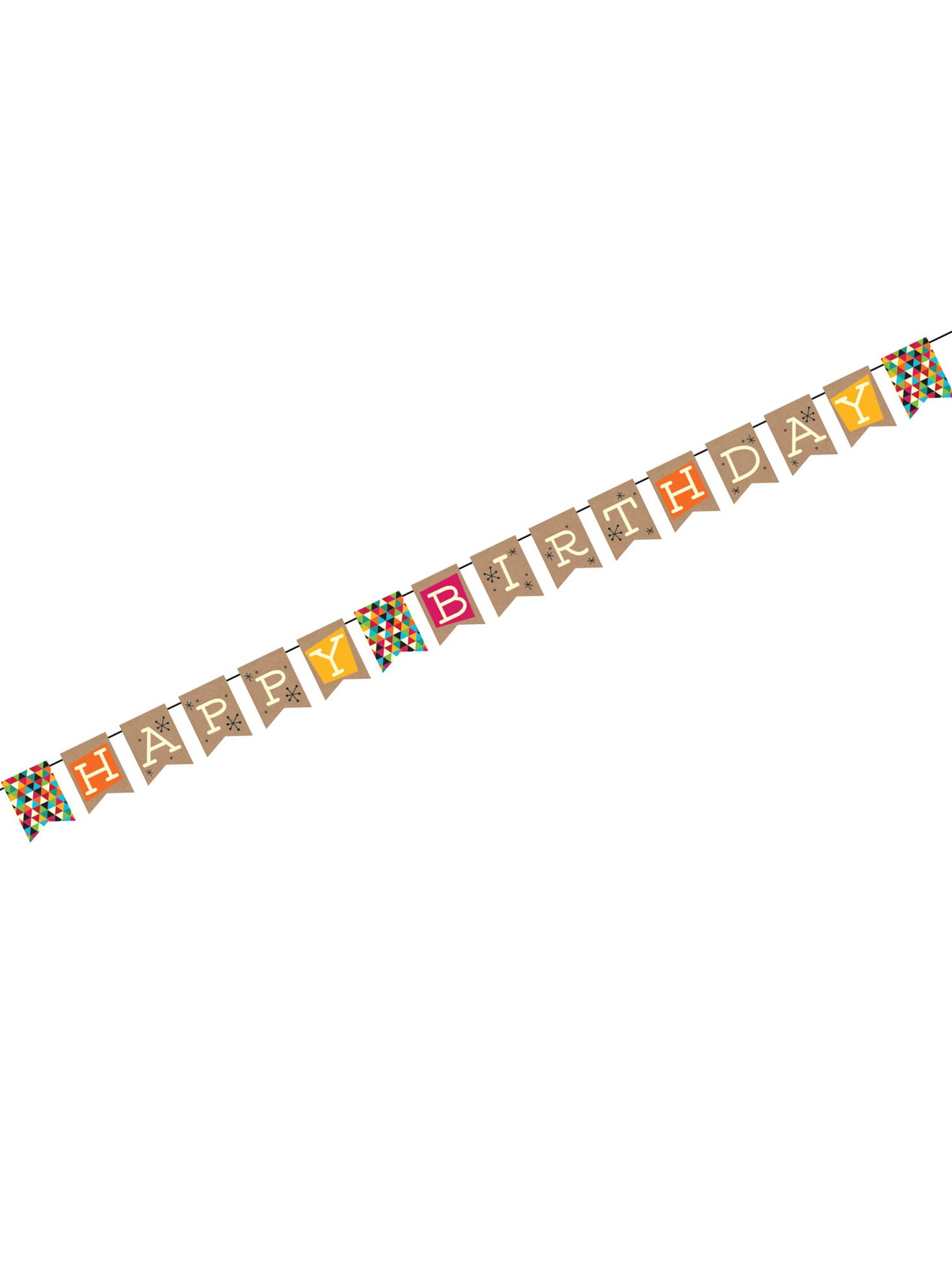 Creative Converting Birthday Kraft Pennant Banner - DIY Party Decorations for Birthdays, Baby Showers & Celebrations | Eco-Friendly Paper Garland for Wall Decor