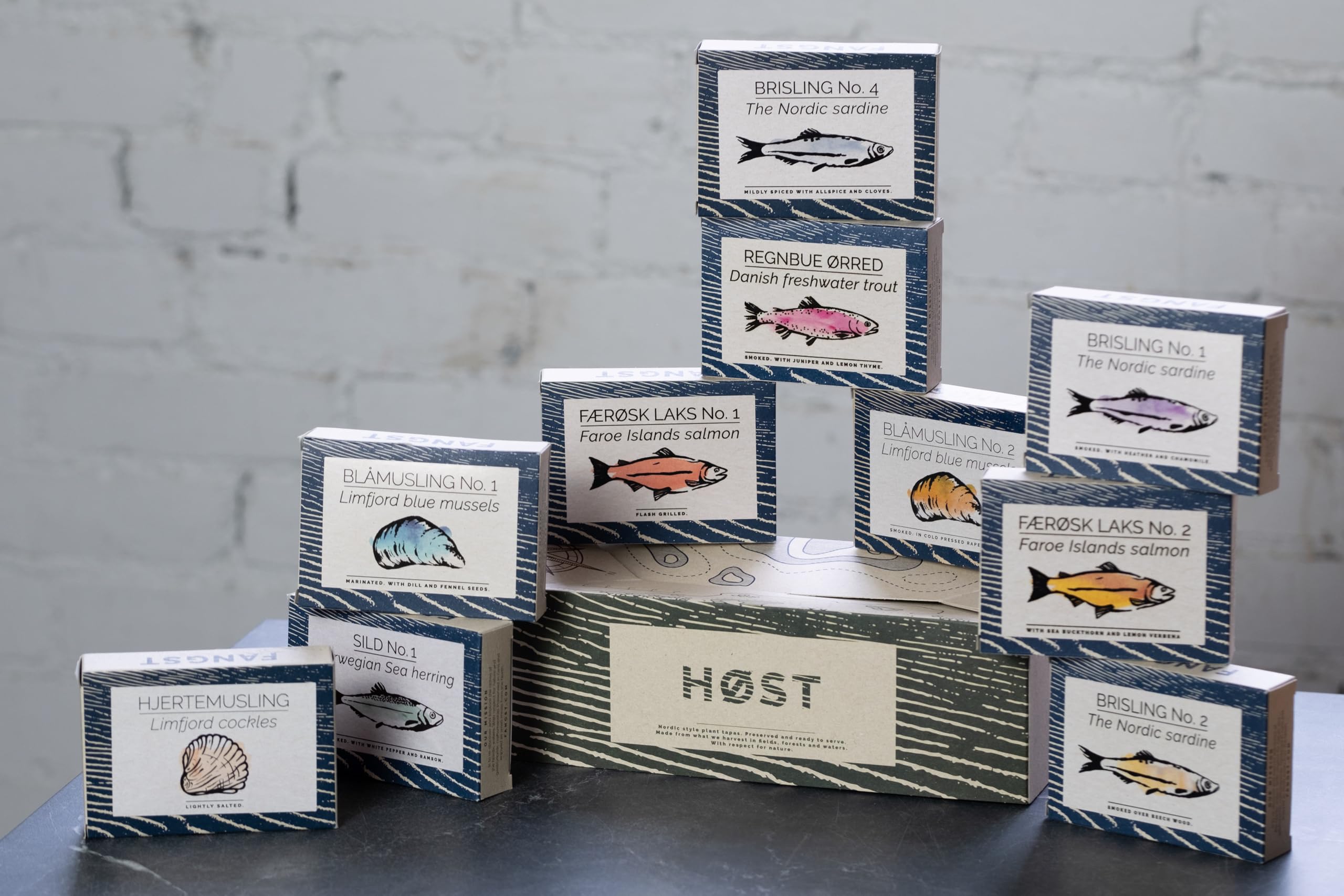 Fangst Explorer Box – Premium Nordic Tinned Fish Variety Pack (10 Cans) | Sustainable Seafood Gift Set for Charcuterie Boards, Picnics & Gourmet Cooking