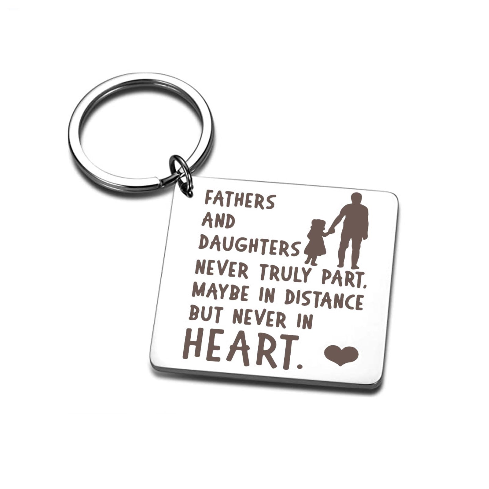Personalized Stainless Steel Keychain for Dad - Father's Day Gift from Daughter or Son, Engraved Birthday Present for Daddy - Perfect for Keys, Wallets & Everyday Carry
