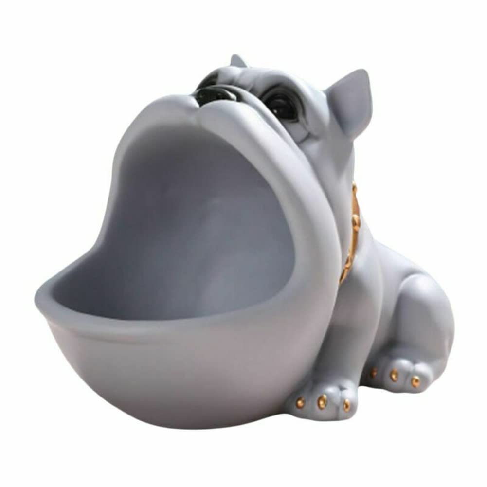 Funny Dog-Shaped Key Holder Bowl - Nordic Home Decor Storage Organizer for Keys & Small Items (Gray) | Perfect for Entryway, Living Room, or Office Desk