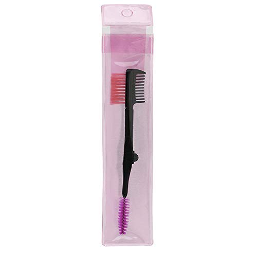 Gugzy Double-Ended Folding Eyelash Comb & Separator - Metal Mascara Lift & Curl Tool for Perfect Eye Makeup (Pink) | Ideal for Lash Extension, False Eyelash Application & Professional Makeup Artists