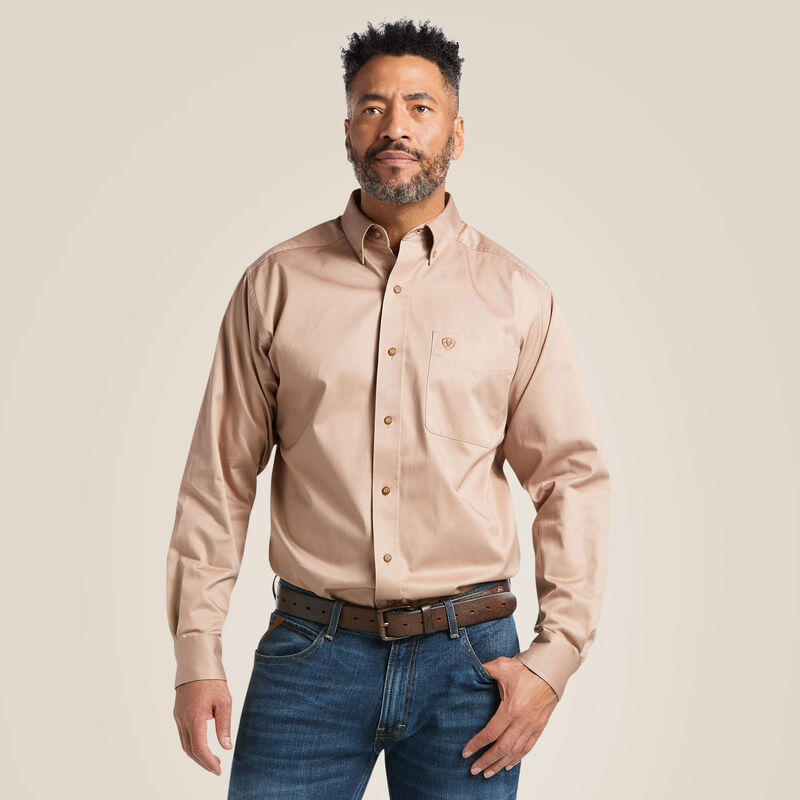 Premium Solid Twill Classic Fit Men's Dress Shirt - Business Casual & Formal Wear for Office, Wedding & Special Occasions