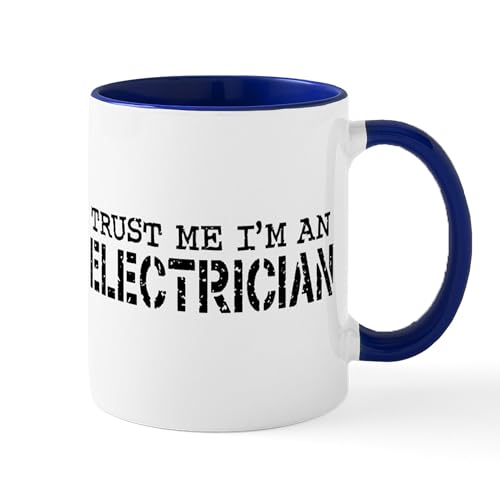 White/Navy Inside - Trust Me I'm An Electrician Mug
