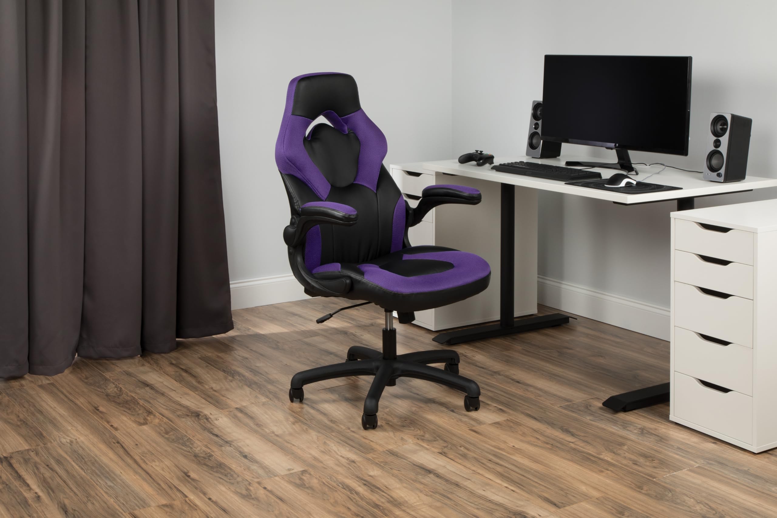 RESPAWN 3085 Ergonomic Gaming Chair - Adjustable Office Chair with Headrest & Lumbar Support, Reclining Computer Chair for Adults, Purple Gamer Chair - Perfect for Esports, Streaming & Home Office Workspace