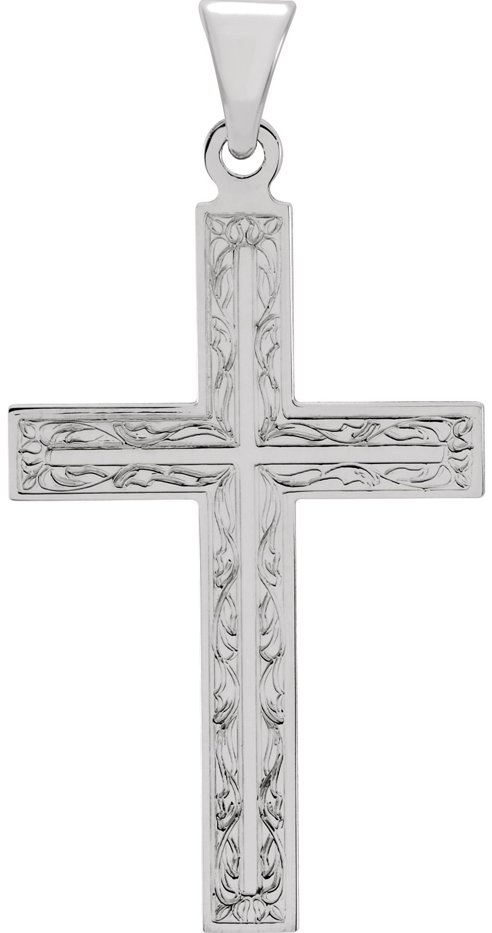 14K White Gold or Yellow Gold Cross Pendant for Men - Religious Jewelry & Spiritual Gifts for Baptism, Confirmation, and Everyday Faith Wear