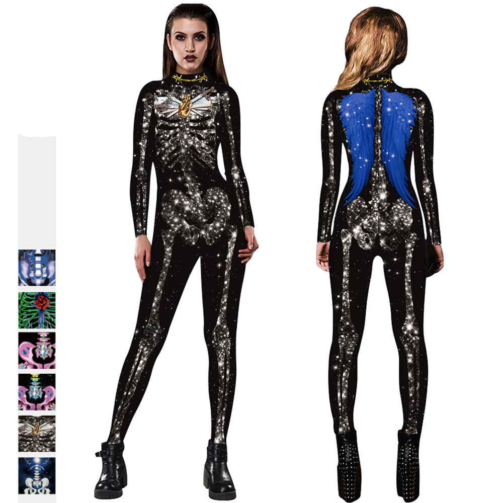 Spooky Halloween Skull Jumpsuit for Adults - Scary Costume for Halloween Parties & Cosplay Events