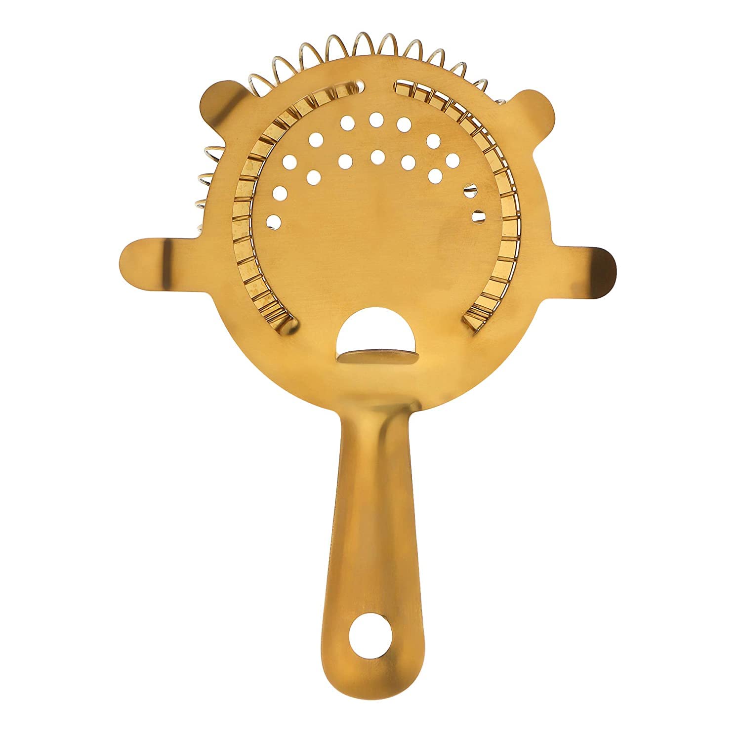 Premium Gold PVD Coated Stainless Steel Cocktail Strainer Bar Tool - Perfect for Mixing Martinis, Mojitos & Craft Cocktails at Home Bars