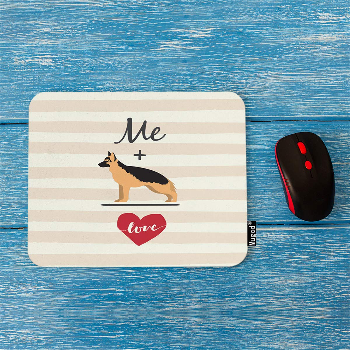German Shepherd Equal Love Gaming Mouse Pad - Non-Slip Rubber Desk Mat for Computers & Laptops (7.9x9.5 Inches) - Perfect for Office Work, Gaming & Home Decor
