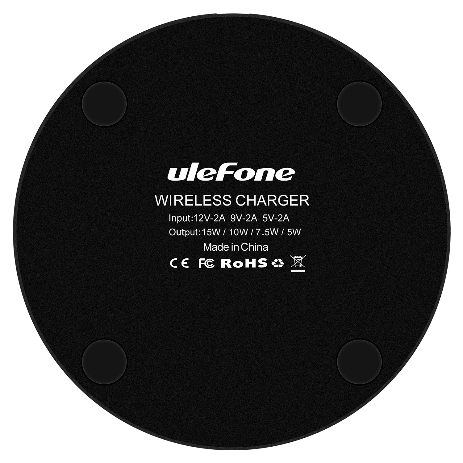 Ulefone UF005 Qi-Certified 15W Max Fast Wireless Charging Pad - Compatible with Power Armor 14/14 Pro/13, 18/T, 19/T & iPhone/Samsung/Galaxy - Perfect for Home, Office & Travel Use