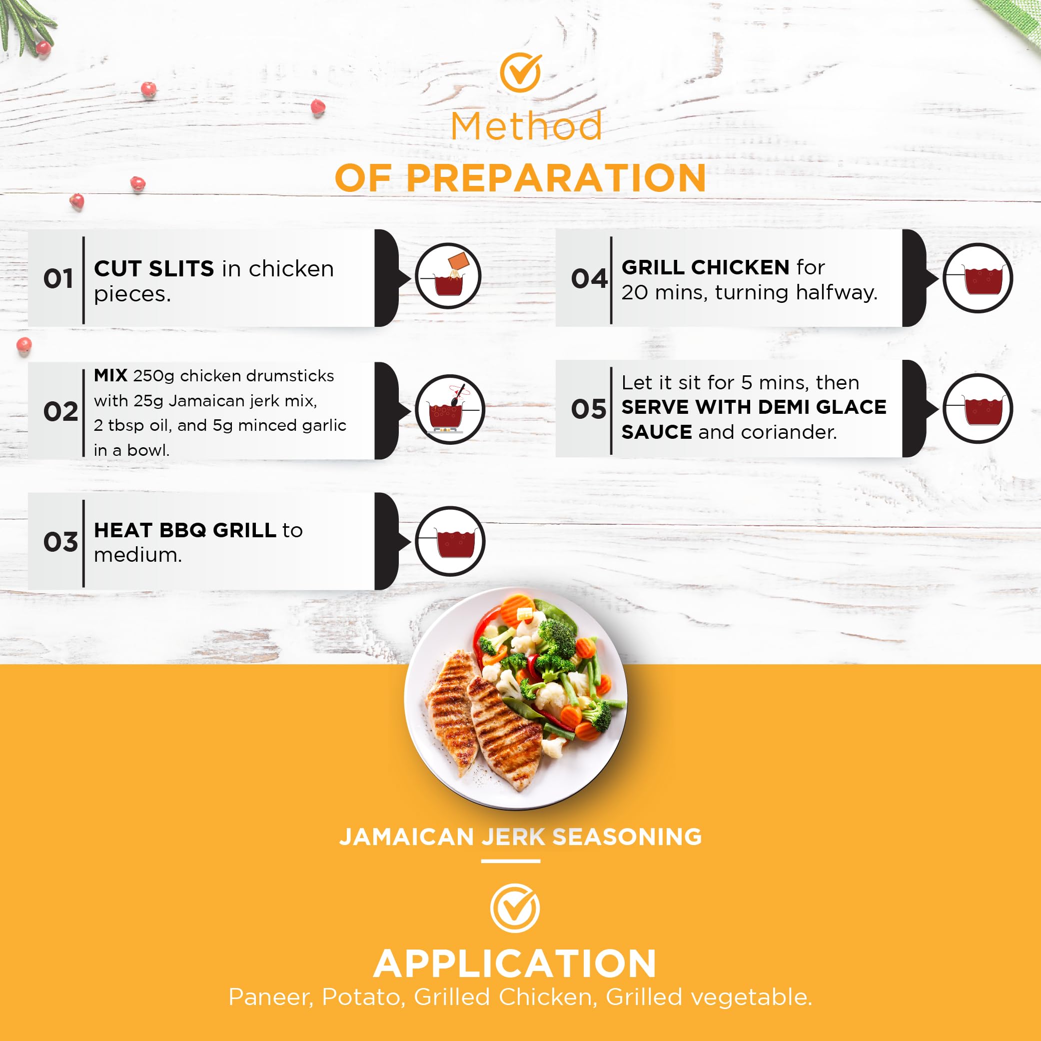 Premium Jamaican Jerk Seasoning 400g - All Natural Spicy & Smoky BBQ Rub - No Preservatives or Artificial Colors - Perfect for Grilled Chicken, Fish, Paneer, Fries & Salad Dressings - Ideal for Summer Cookouts, Backyard BBQs & Caribbean-Inspired Meals