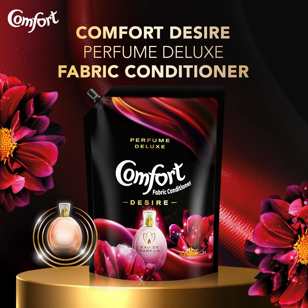 Premium Comfort Perfume Deluxe Fabric Conditioner with French Fragrance - 2 Liter Pouch (Pack of 2) | Long-Lasting Scent for Soft, Fresh Laundry | Perfect for Everyday Use, Hotels & Luxury Linens