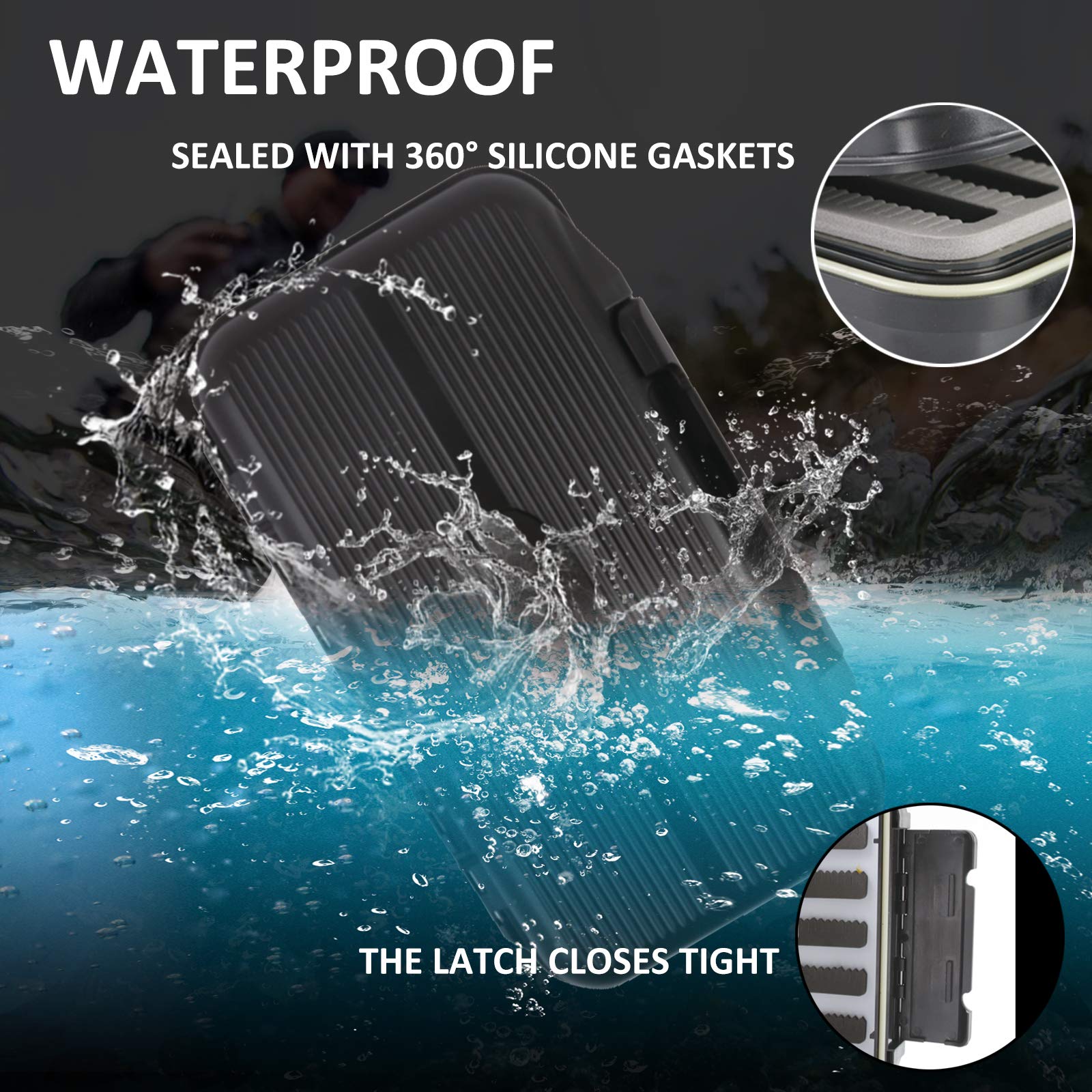Maxcatch Waterproof Fly Box for Fly Fishing - Durable Streamer Flies Storage with Swing Leaf Center - Perfect for Trout, Bass, and Saltwater Fishing Trips