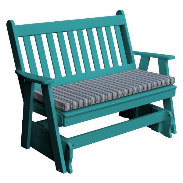 A & L Furniture Poly Traditional English Glider - Classic Rocking Chair for Nursery, Porch & Living Room - Comfortable Patio & Indoor Seating for Relaxation & Nursing