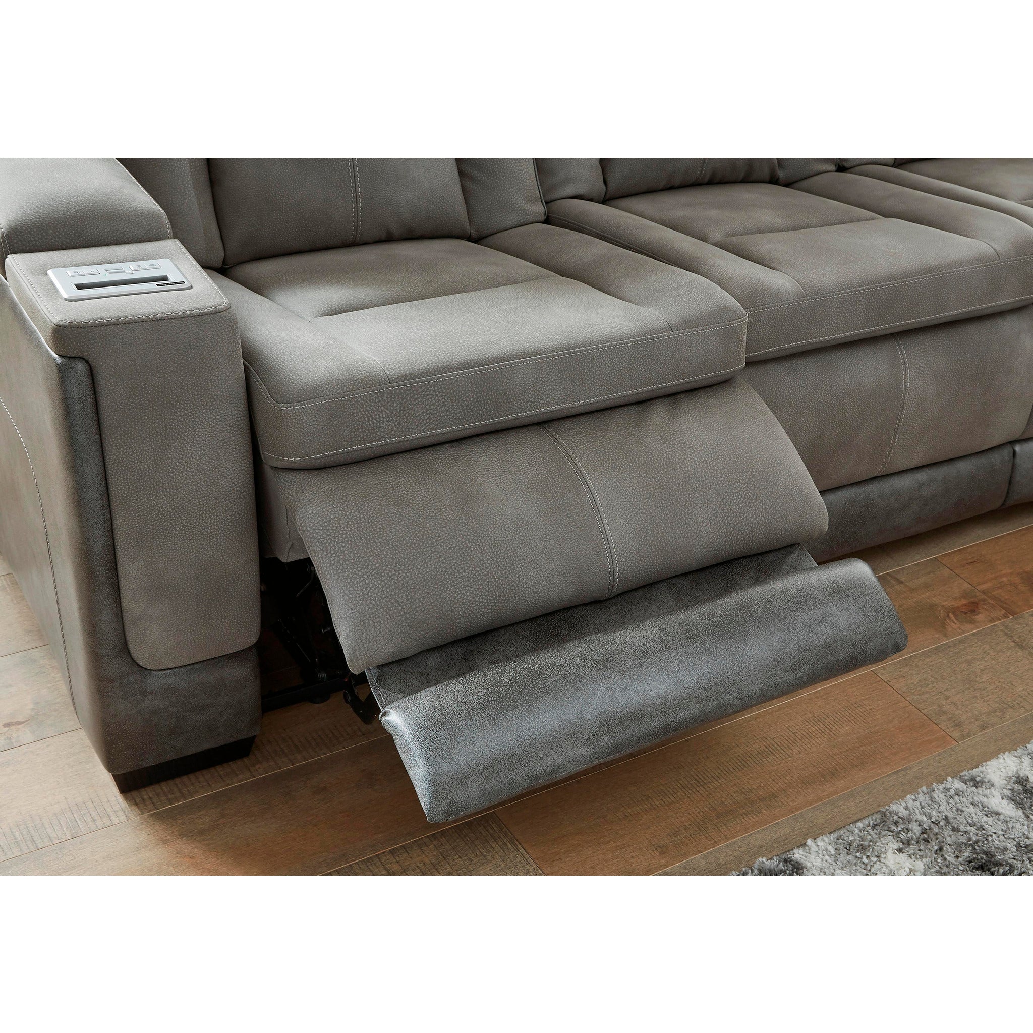 Next Gen DuraPella Power Reclining Sofa - 3-Seater Electric Leather Sectional with USB Charging & LED Lights | Perfect for Living Room, Home Theater & Family Gatherings