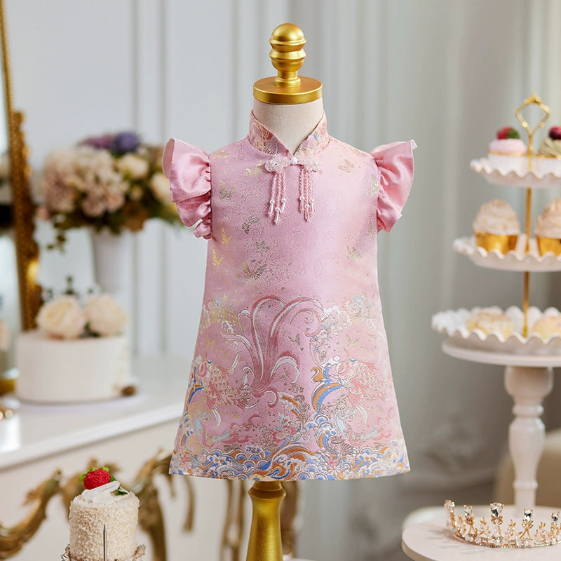 Baby Pink Birthday Princess Dress for Girls – Elegant Communion Dress for Special Occasions | Perfect for Birthday Parties, First Communion & Formal Events