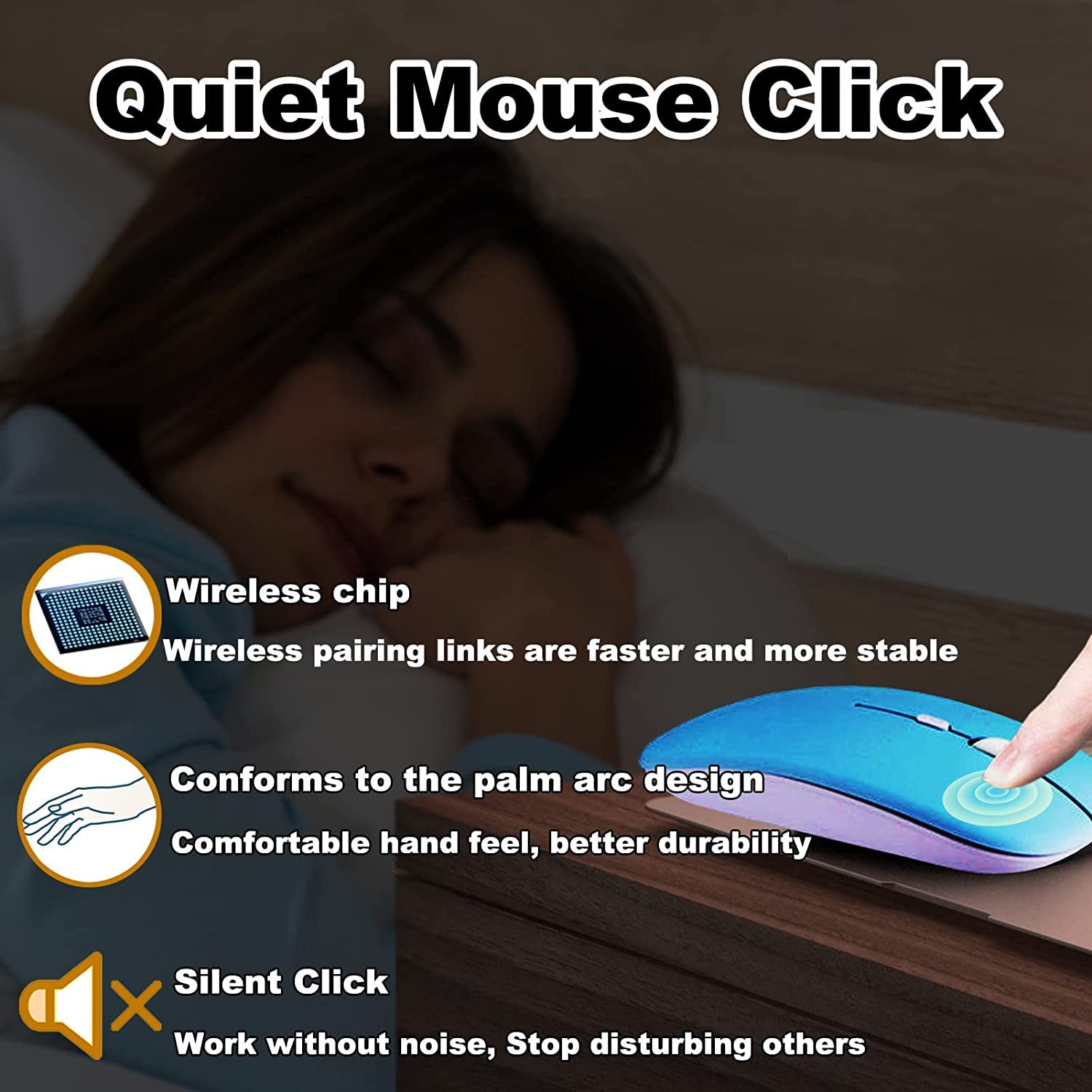 Bluetooth Wireless Keyboard and Mouse Combo - Ultra-Slim Ergonomic Rechargeable Set for iPad, iPhone, Samsung Tablet, Android, PC, Mac (Blue) | Perfect for Office Work, Home Use & Travel