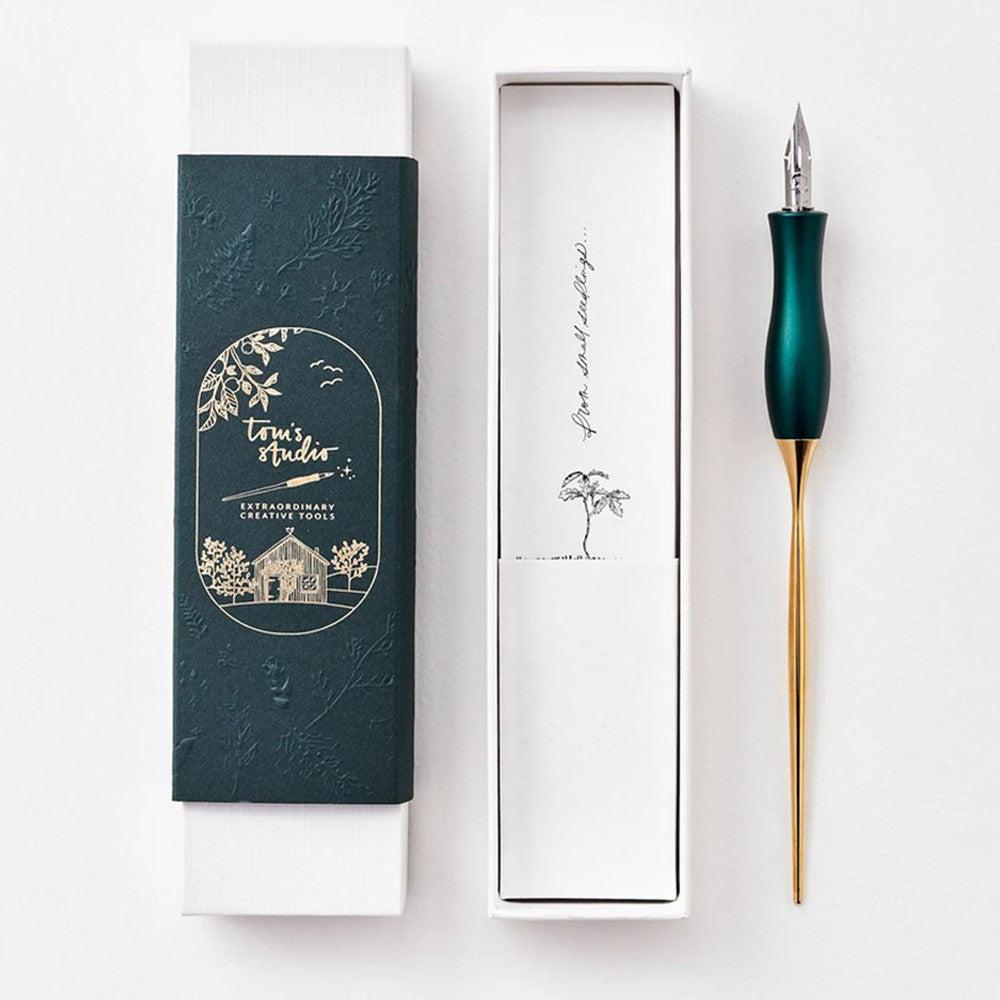 Tom's Studio Premium Wooden Calligraphy Nib Holder - Bloom Design for Dip Pen Writing, Perfect for Beginners & Professionals - Ideal for Wedding Invitations, Hand Lettering, Art Projects & DIY Crafts