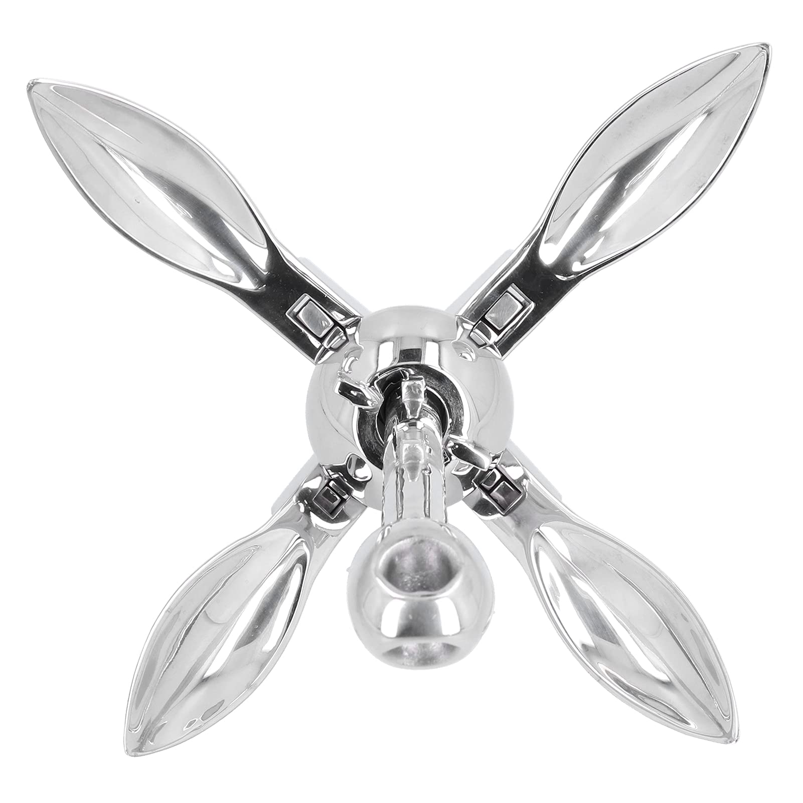 KIMISS 7lbs Foldable Grapnel Boat Anchor - 316 Stainless Steel Marine Hardware for Yachts, Fishing Boats & Small Watercraft | Perfect for Shallow Waters, Kayaking & Dinghy Mooring