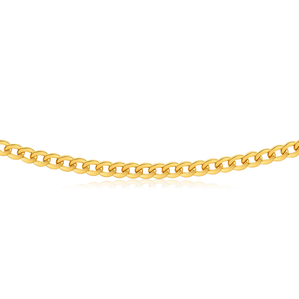 9ct Radiant Yellow Gold Copper Filled Curb Chain Necklace for Men & Women - Perfect for Layering, Everyday Wear & Gift Giving