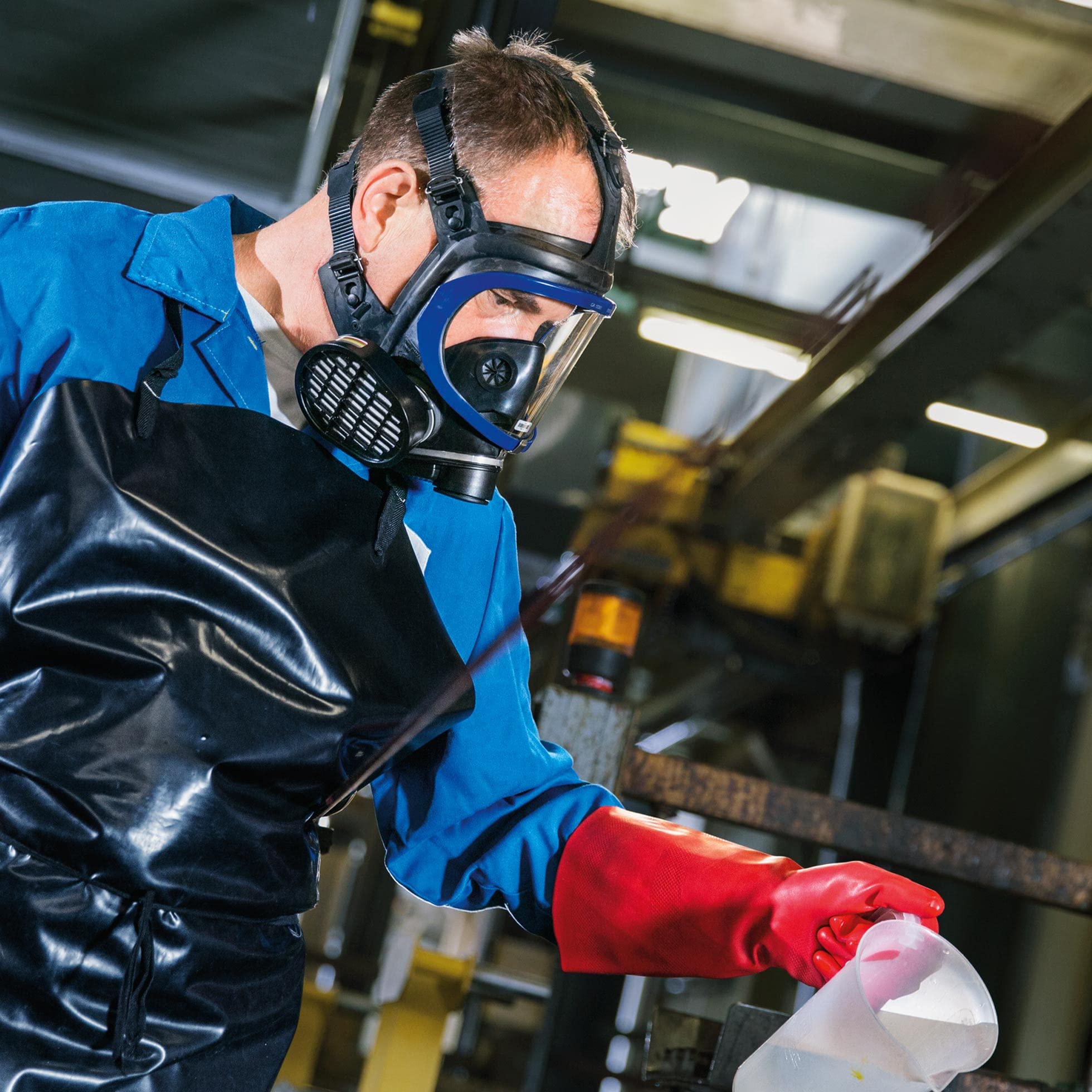 Dräger X-plore 5500 NIOSH Certified Full Face Respirator Mask with 2 Gas Cartridges (OV/AG/HF/FM/CD/AM/MA/HS) - Anti-Fog, 180° Wide Vision for Eye & Respiratory Protection | Ideal for Chemical Handling, Industrial Work & Emergency Response