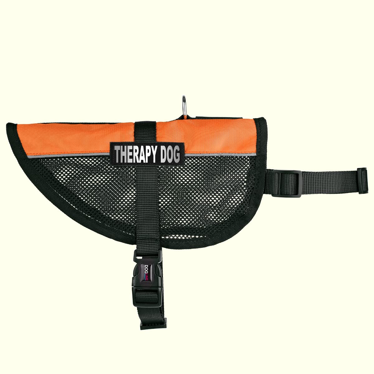 Dogline MaxAire Breathable Mesh Dog Vest with 2 Removable Therapy Patches - Adjustable Small Size in Orange for Outdoor Adventures, Training & Service Dogs