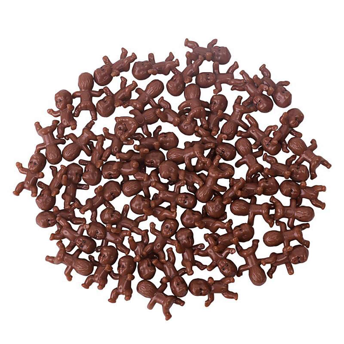 JUXINDA 36-Piece Mini Plastic Baby Cake Toppers for Baby Showers & King Cakes - Non-Edible Party Decorations (Black) - Perfect for Mardi Gras Celebrations, Gender Reveals and Themed Birthday Parties