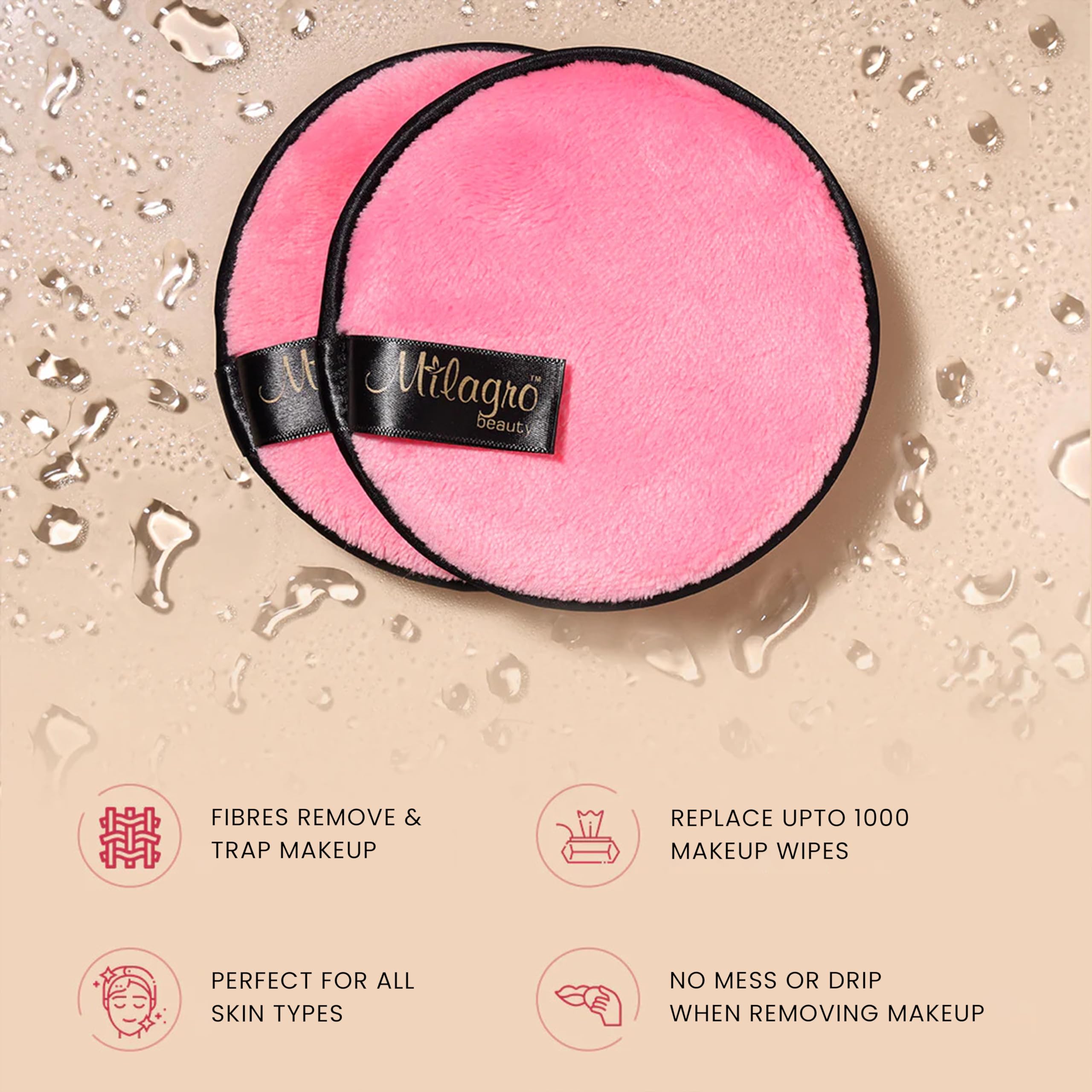 Milagro Beauty Reusable Makeup Remover Pads - Soft & Gentle Cleansing Pads for Face & Eye Makeup Removal - Deep Cleansing, Eco-Friendly & Hypoallergenic - Perfect for Daily Skincare Routine & Travel