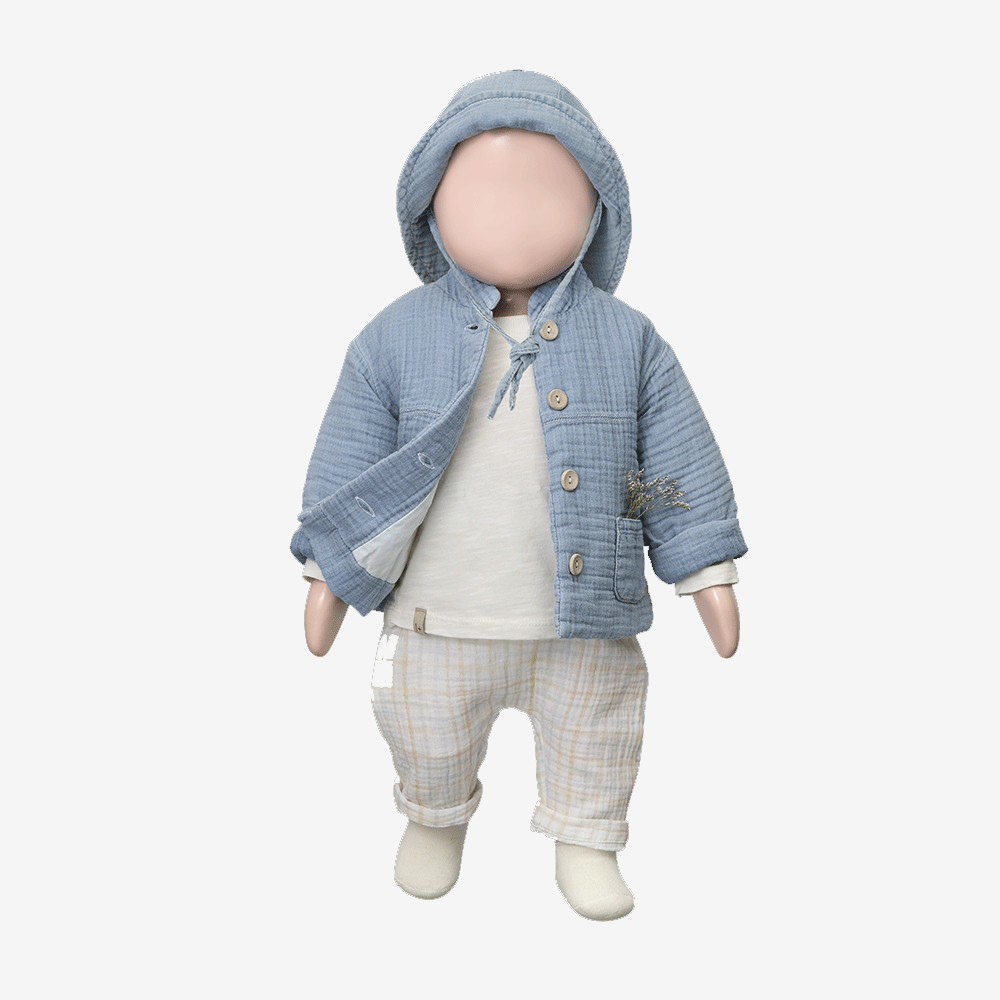1+ in the Family Chambray Padded Adriano Jacket - Stylish Quilted Denim Coat for Women | Perfect for Fall Layering & Casual Outings